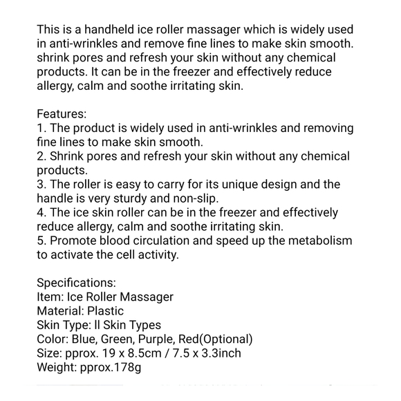 5/25 1 new in box facial ice roller in green. - Picture 5 of 11